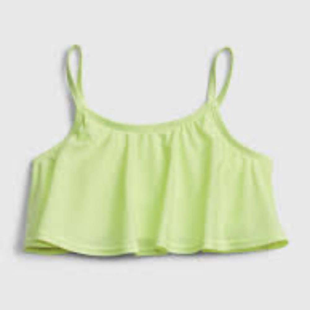 Gap Lime Green Swim Bikini Top Spaghetti Strap Girls 4/5 Swimwear Swimsuit